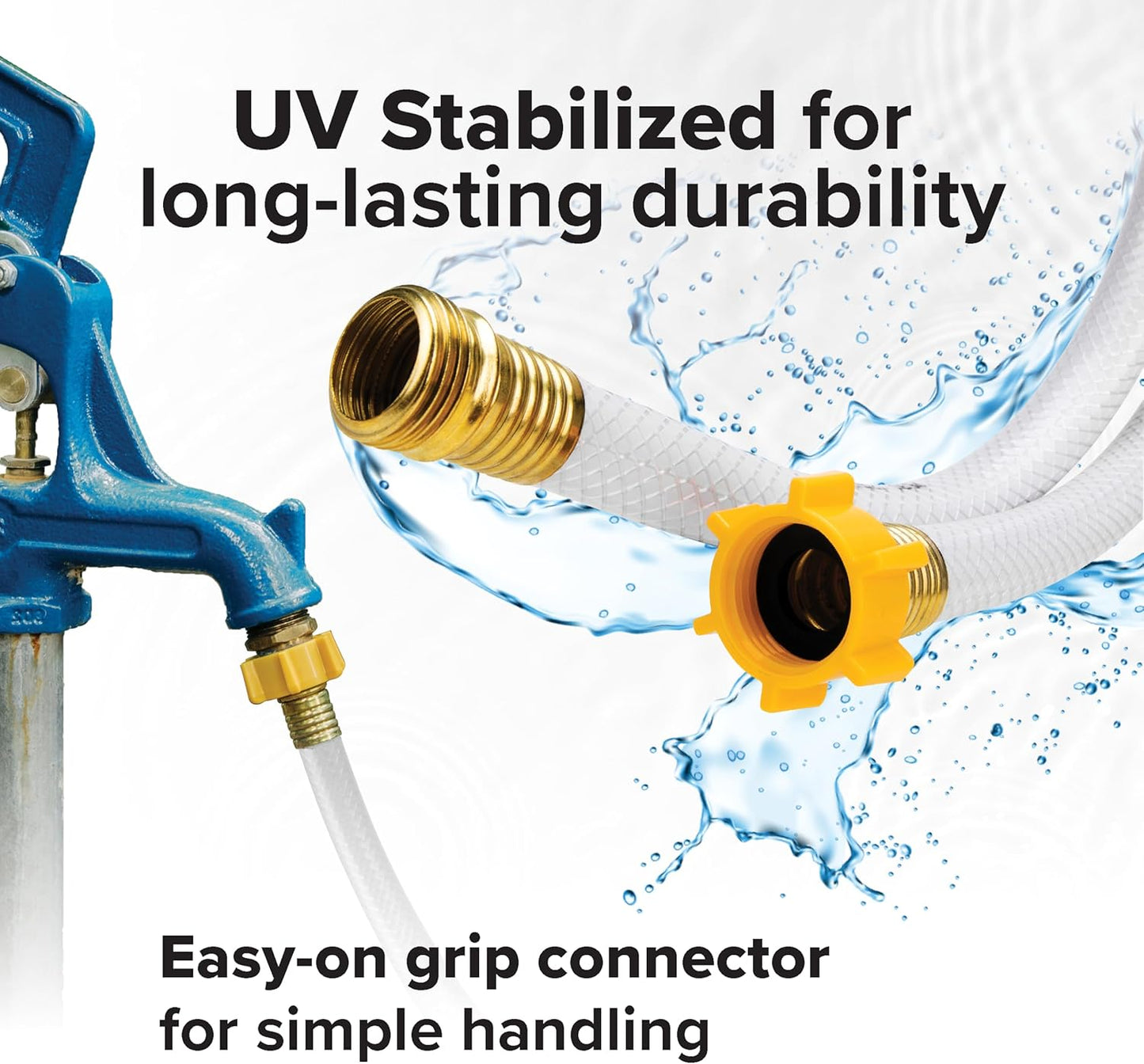 Camco TastePURE 25-Ft RV Drinking Water Hose - Lead, BPA, and Phthalate-Free - Diamond-Hatch Reinforced PVC Design - Made in USA - 5/8” Diameter