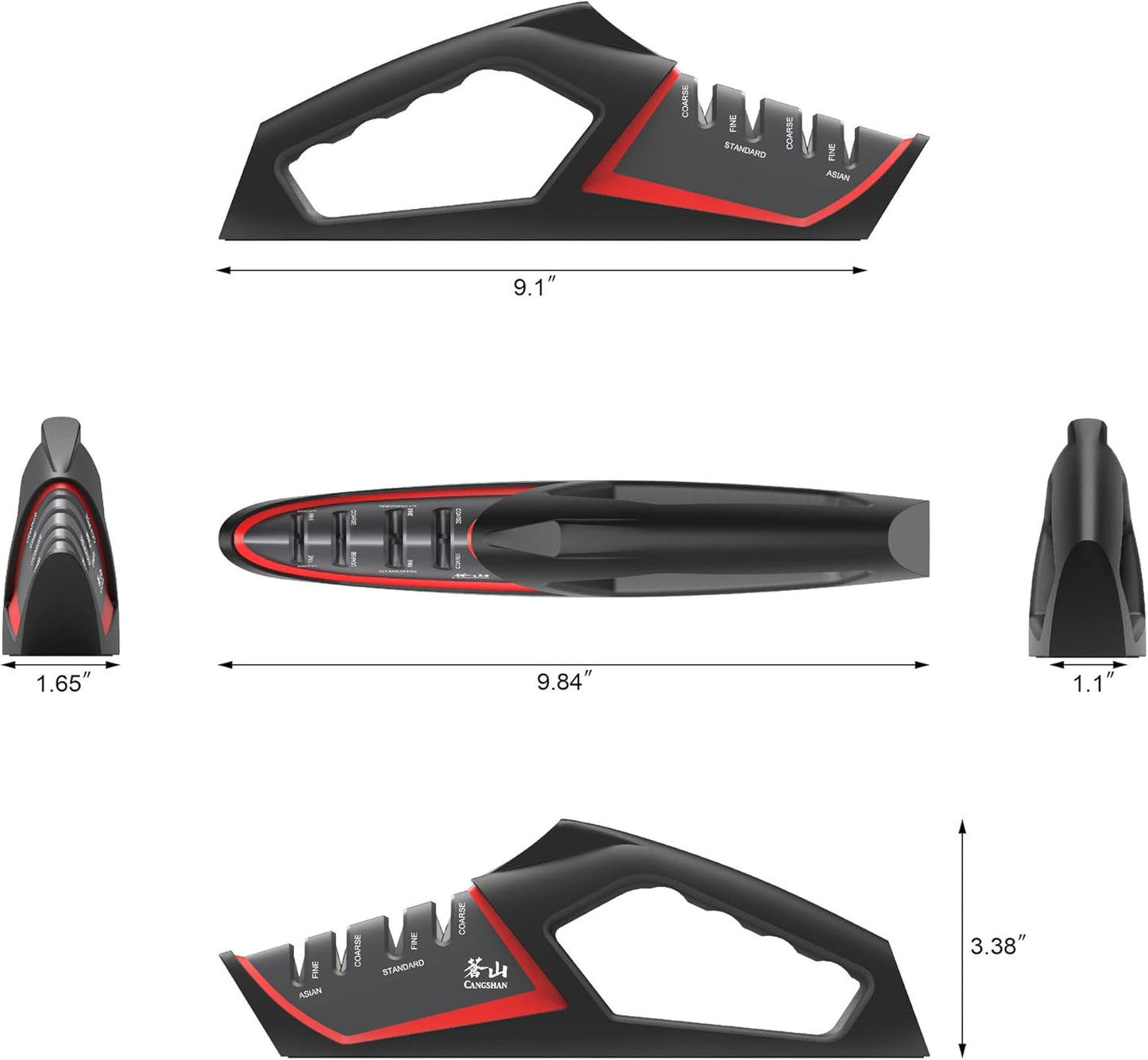 Cangshan SHARK Series 4-Stage Knife Sharpener in Red - Model 1026818