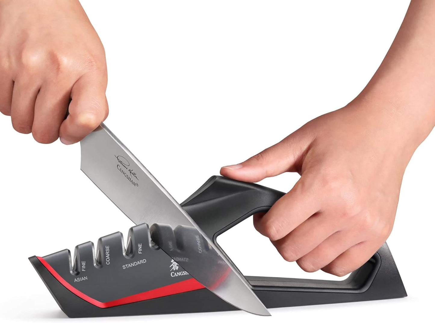 Cangshan SHARK Series 4-Stage Knife Sharpener in Red - Model 1026818