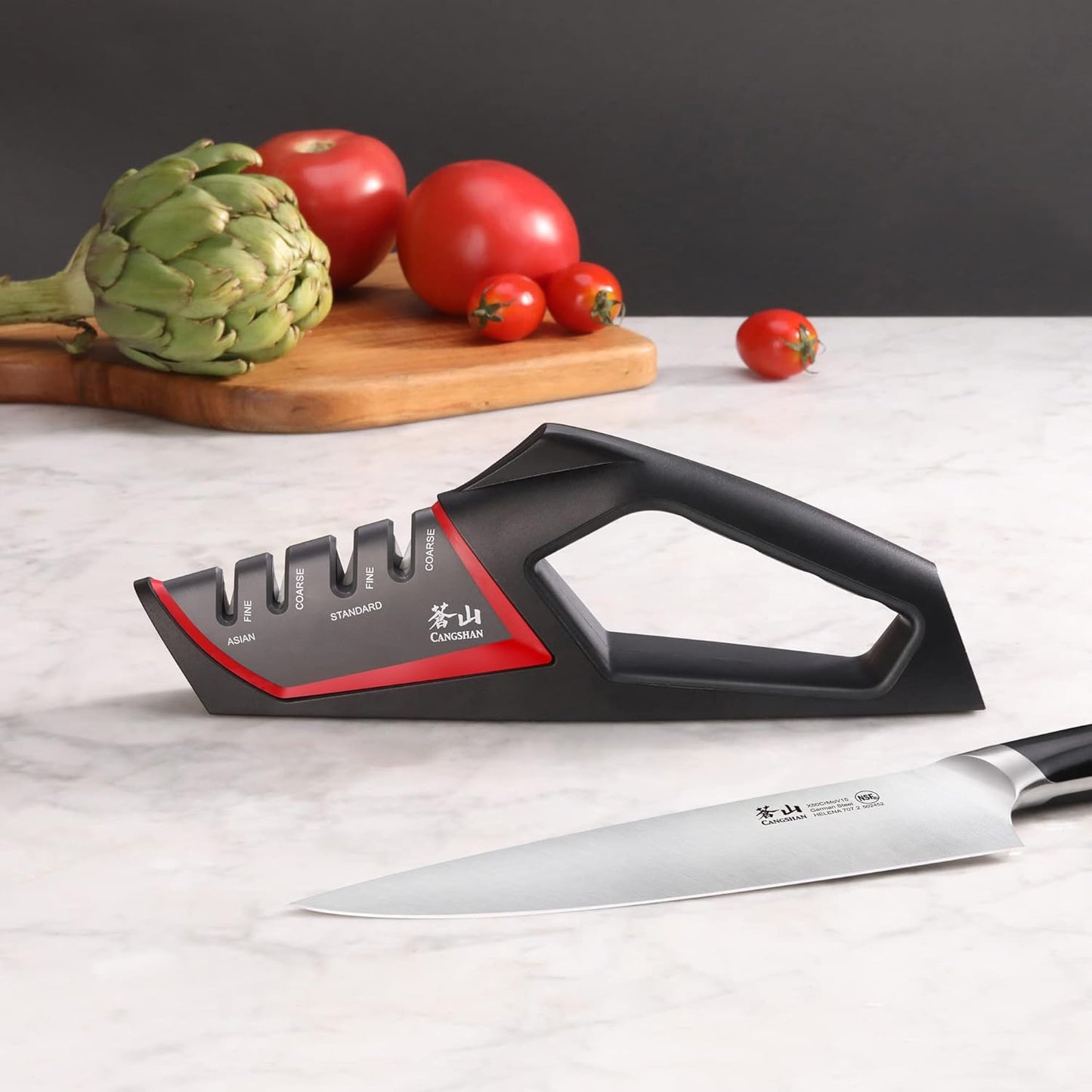 Cangshan SHARK Series 4-Stage Knife Sharpener in Red - Model 1026818