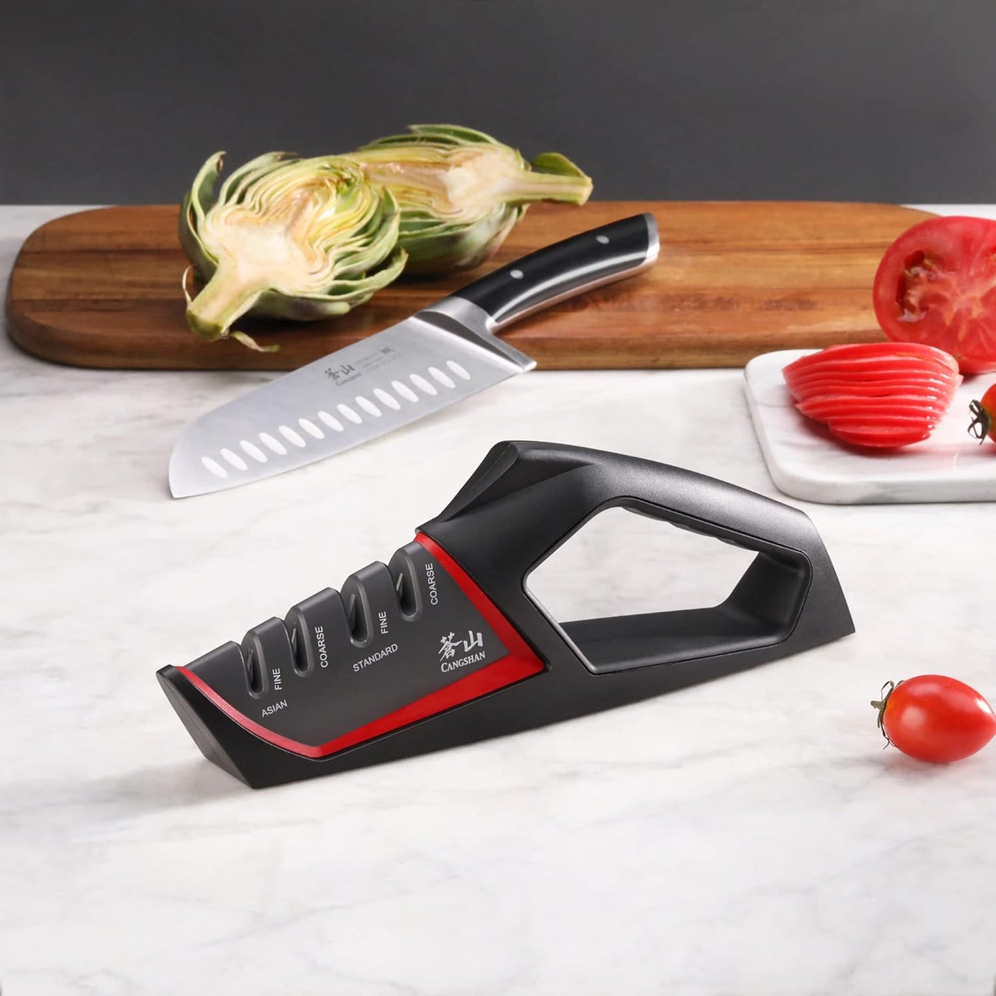 Cangshan SHARK Series 4-Stage Knife Sharpener in Red - Model 1026818