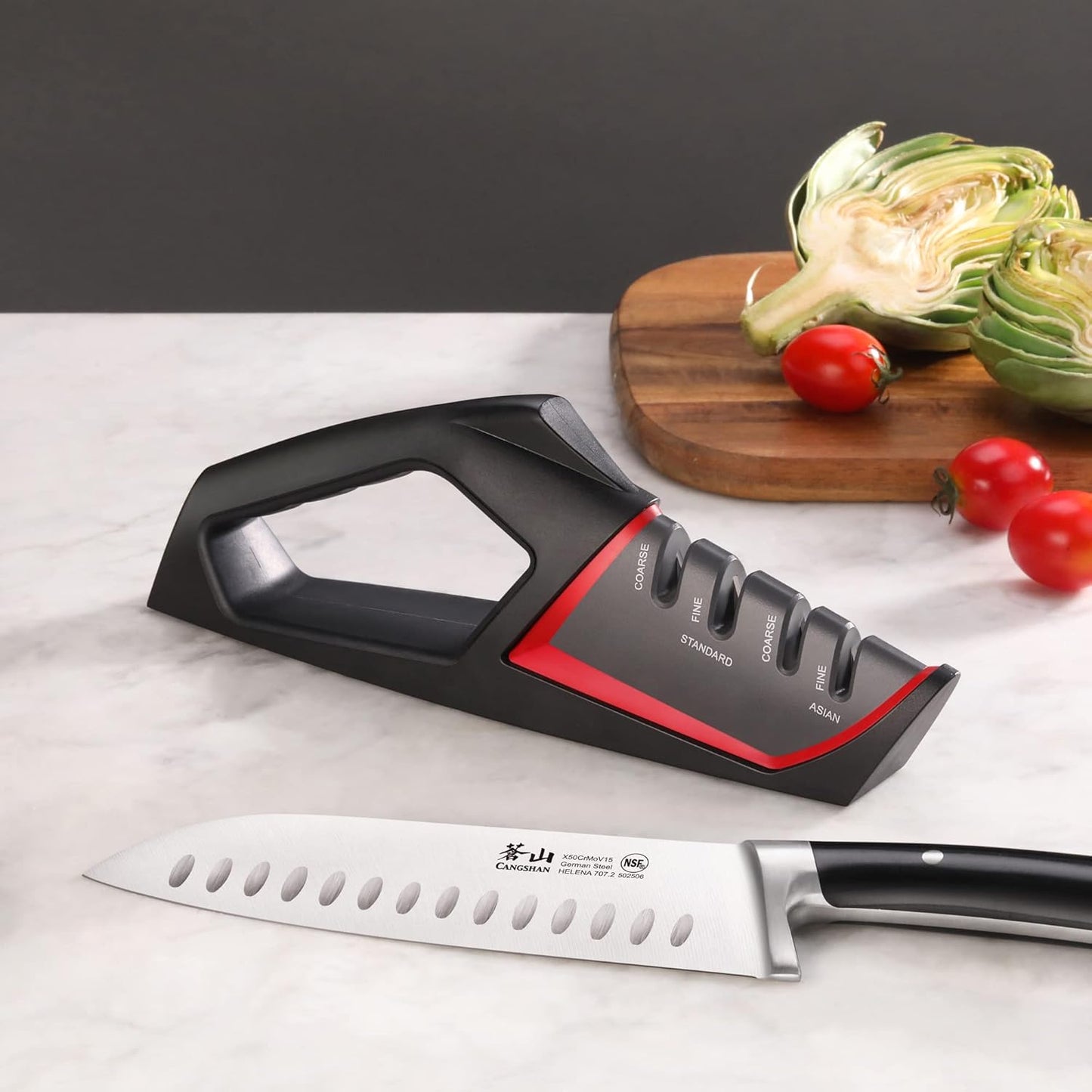 Cangshan SHARK Series 4-Stage Knife Sharpener in Red - Model 1026818