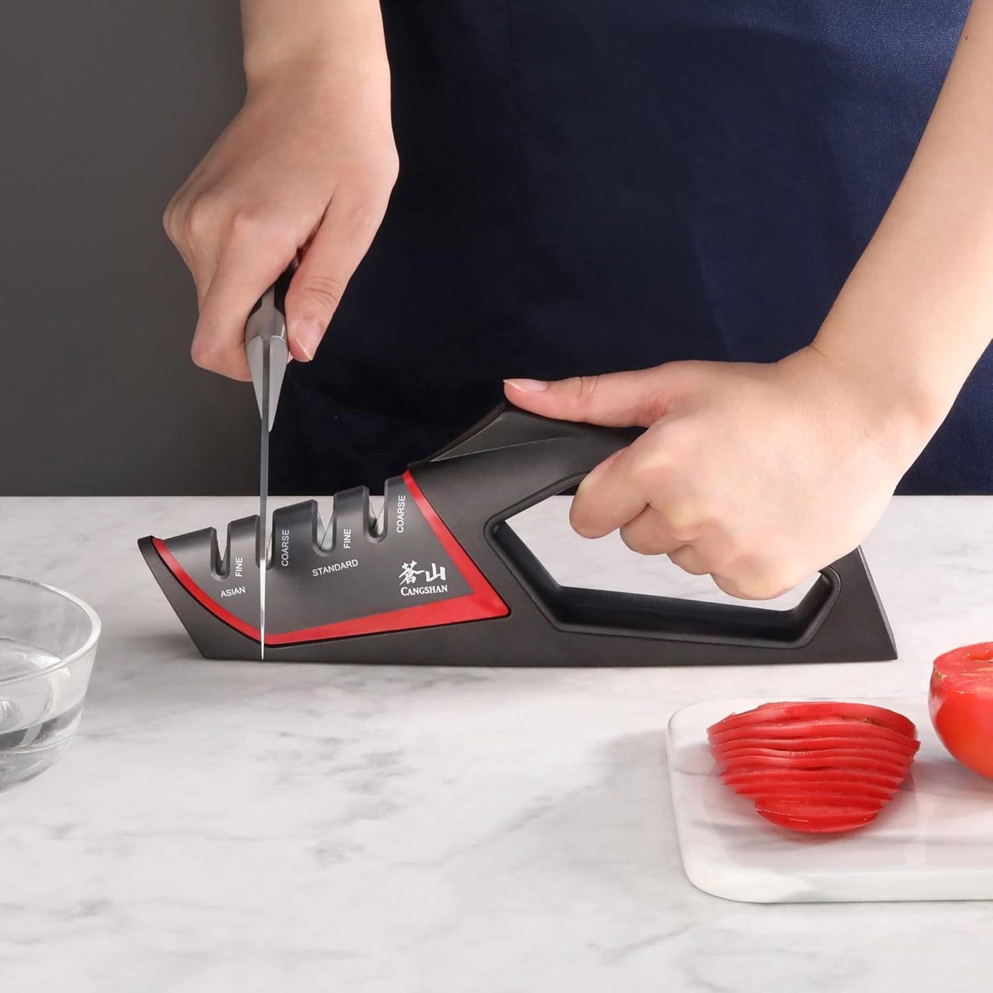 Cangshan SHARK Series 4-Stage Knife Sharpener in Red - Model 1026818