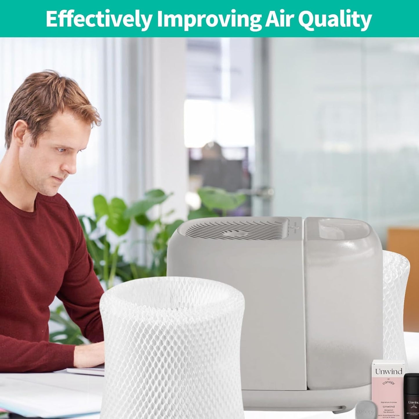 Canopy Plus Compatible Humidifier Filter 2 Pack for Gazeer Humidifier - Large Room Wood Pulp Paper Filter (5.5L)