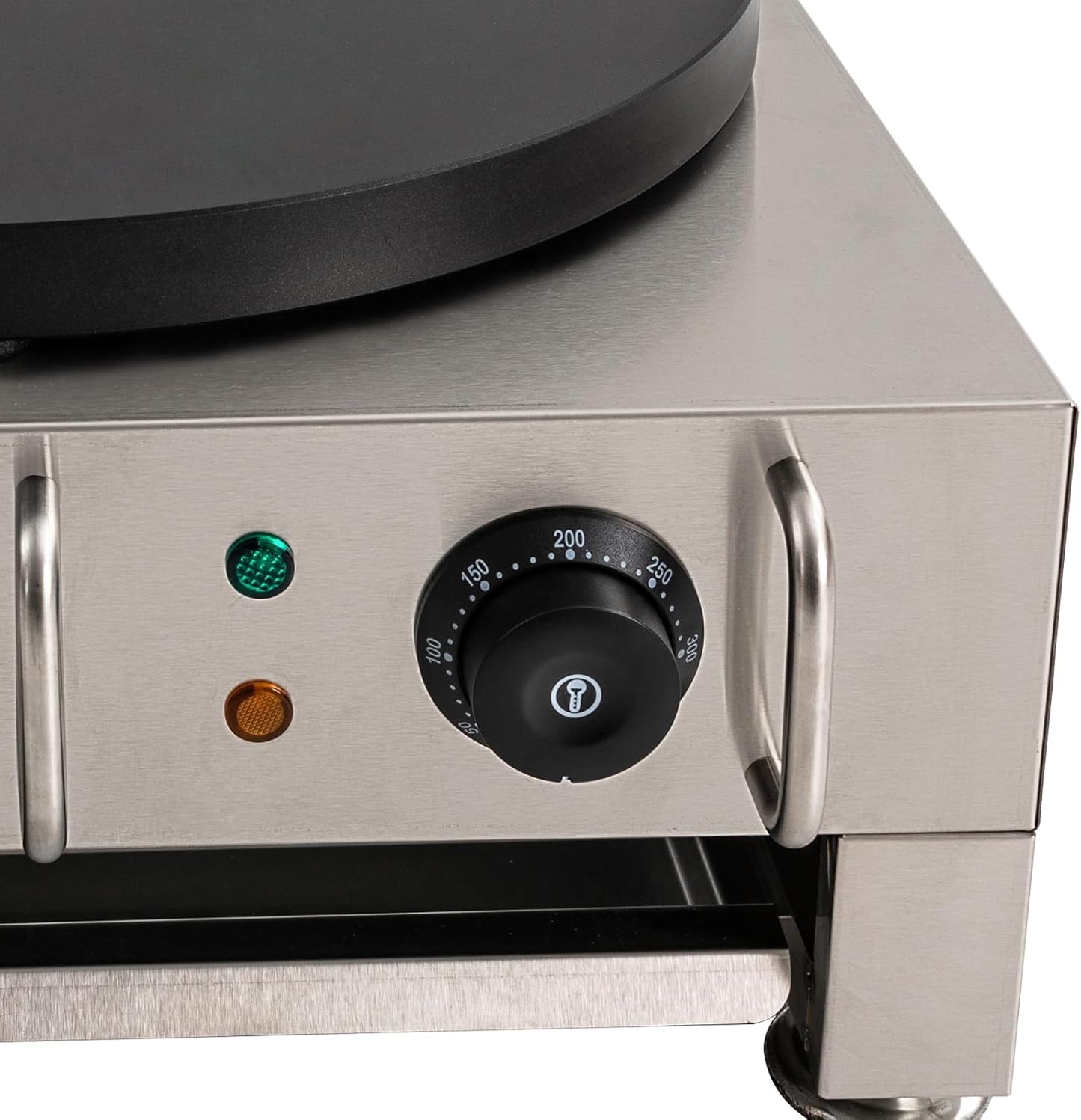 CapBoator 15" Commercial Electric Crepe Maker - Stainless Steel Non-Stick Pancake Machine with 6 Temperature Control Settings - Portable Griddle for Breakfast - Eggs, Bacon, Crepes