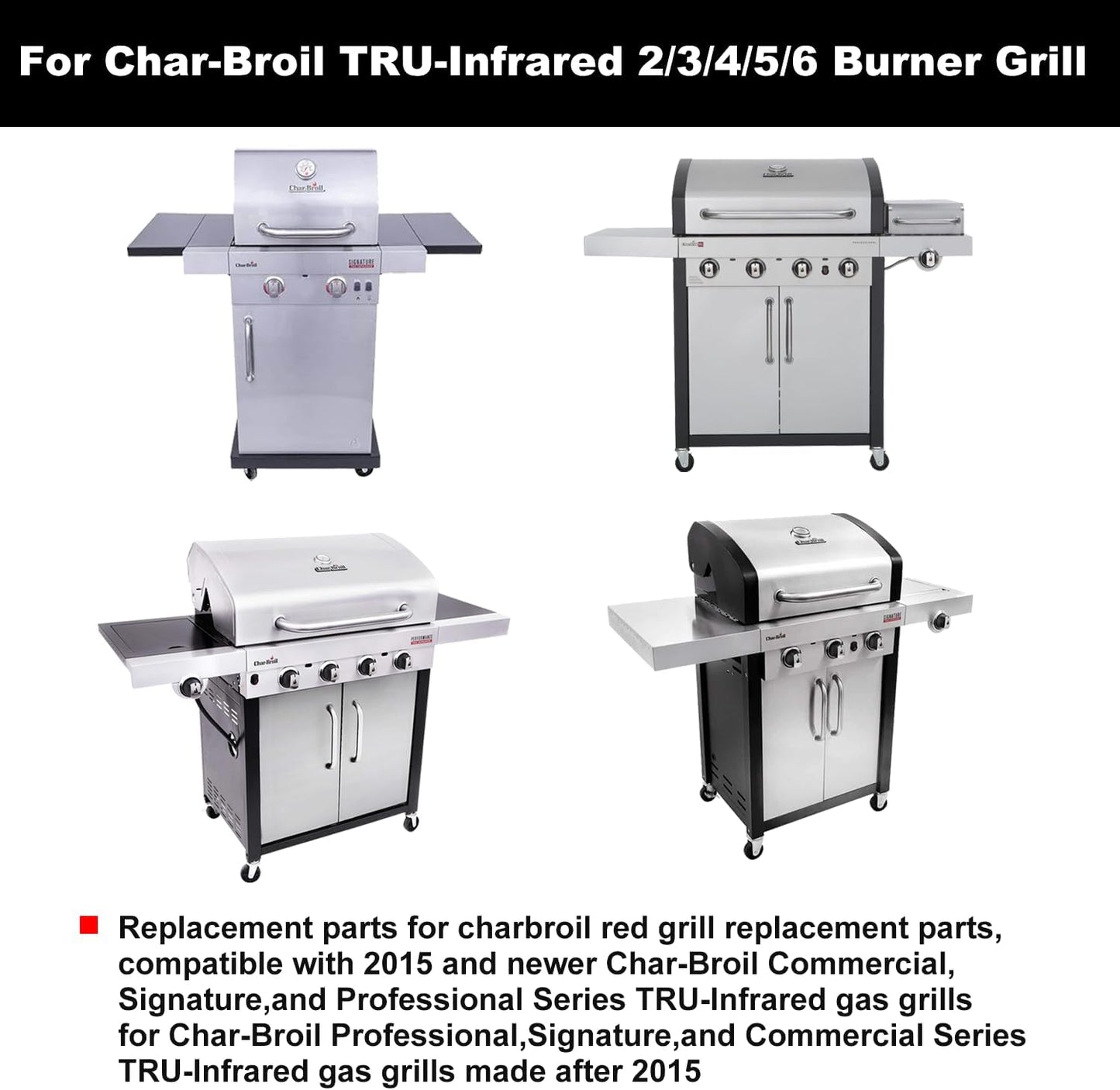 Char-Broil Grill Emitter Plates Replacement Parts for 2015+ Commercial, Signature, Professional Series - TRU-Infrared Burner Grates 3297527R04