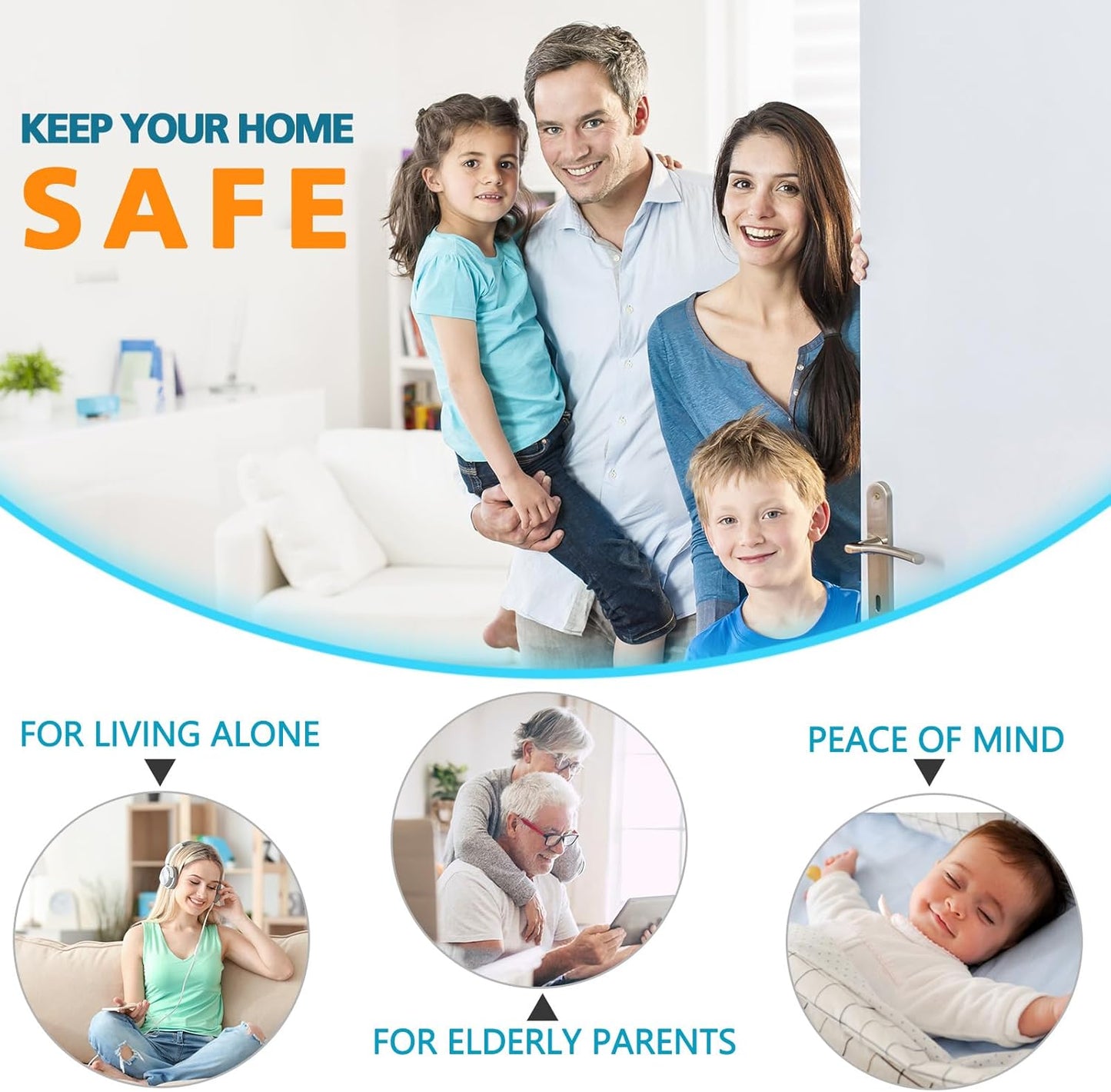 Child Proof Door Locks for High Home Security - Reinforcement Night Kids Safety, 3" Stop, 800 lbs Withstand, Inward Swinging Front Door Metal Flip Lock