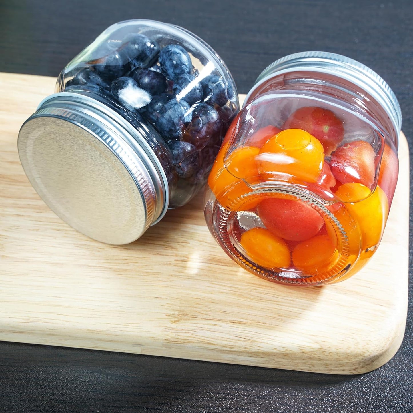 Clear Glass Regular Mouth Mason Jars for Canning and Food Storage - Set of 4 (8.5oz)