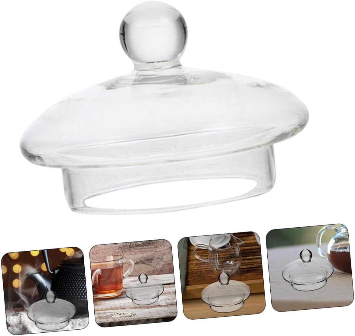 Clear Glass Teapot Replacement Lid with Strainer Cover - 1000ml Teapot Accessories for Home Kitchen