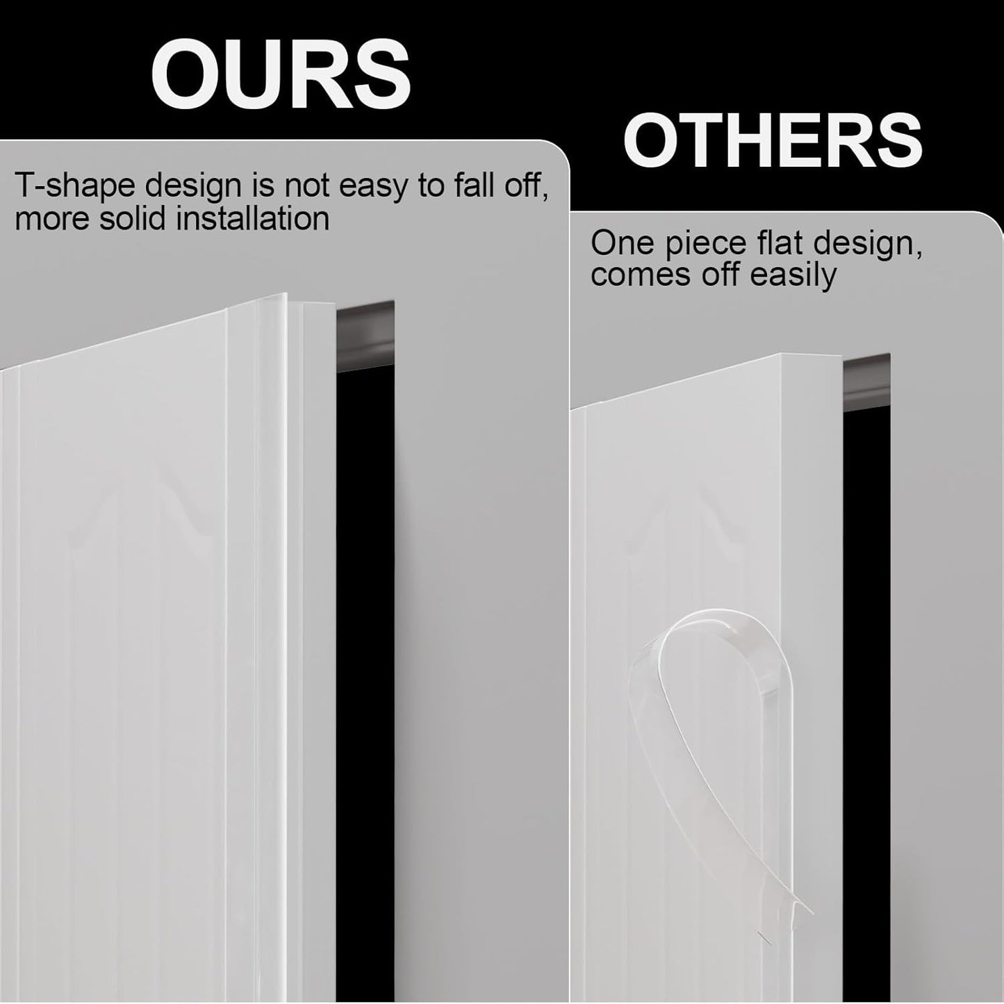 Clear Silicone Door Draft Stopper Seal Strip - 1.37" x 20ft Weather Stripping for Doors & Windows - T-Shaped Shower Door Sweep