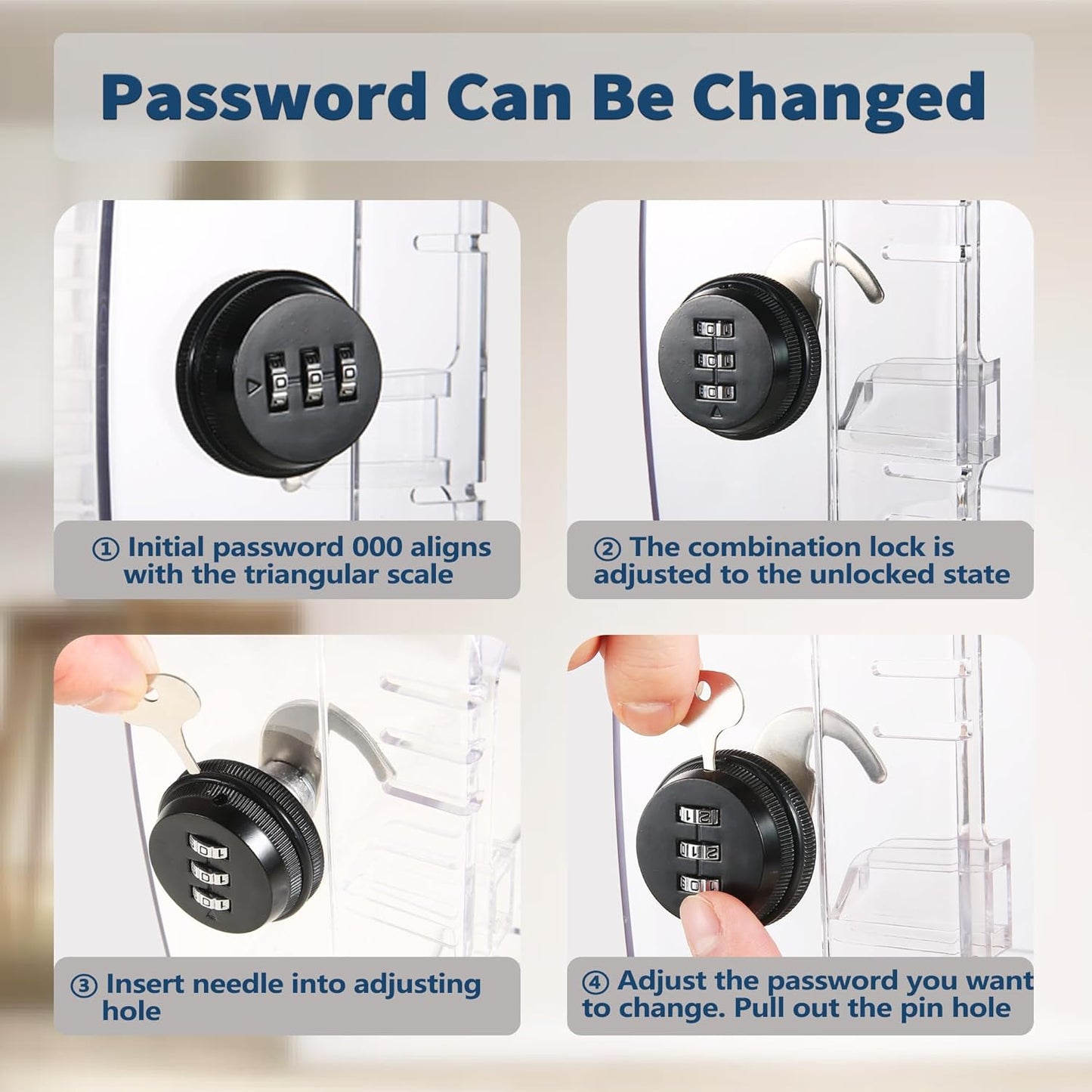 Clear Thermostat Lock Box with Combination Lock - Fits Thermostats 5"H x 6" W or Smaller - Wall-Mounted AC Cover Guard