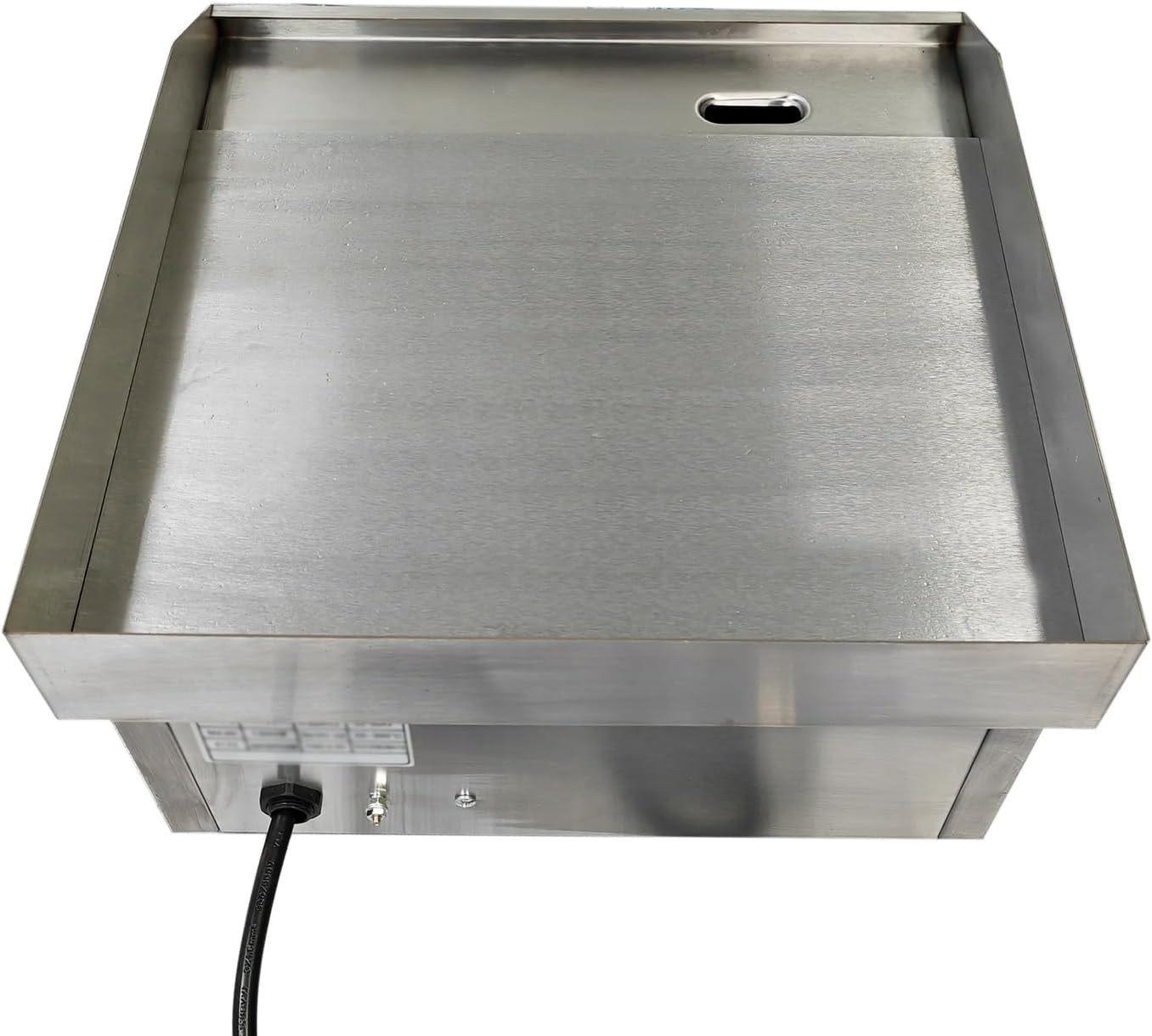 Commercial 14 Inch Small Electric Griddle Grill with Adjustable Temperature Control - Stainless Steel Flat Top for Kitchen Restaurant - 1500W, 110V