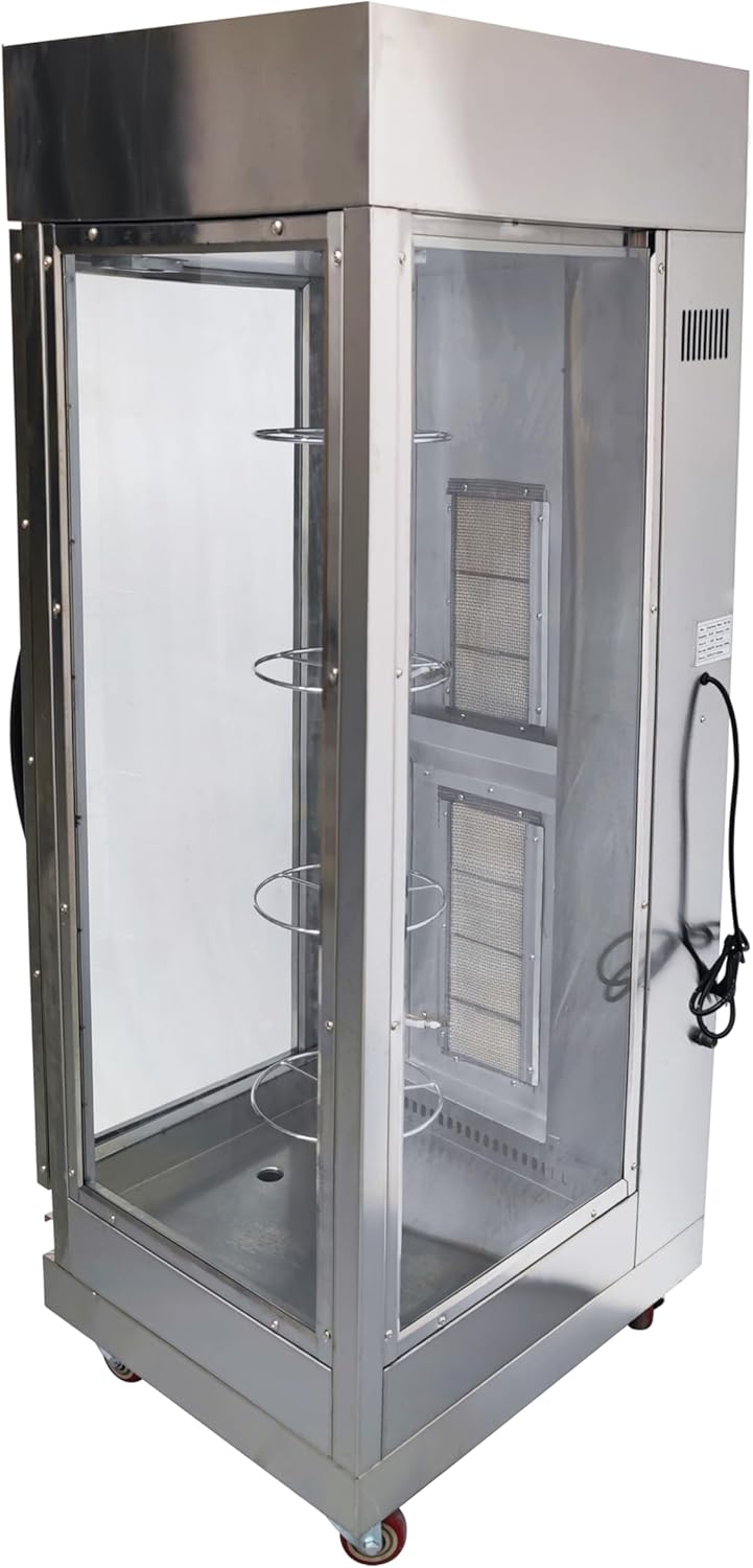 Commercial Gas Convection Toaster Oven with Automatic Rotary Grill & Air Fryer - 4 Layer Stainless Steel