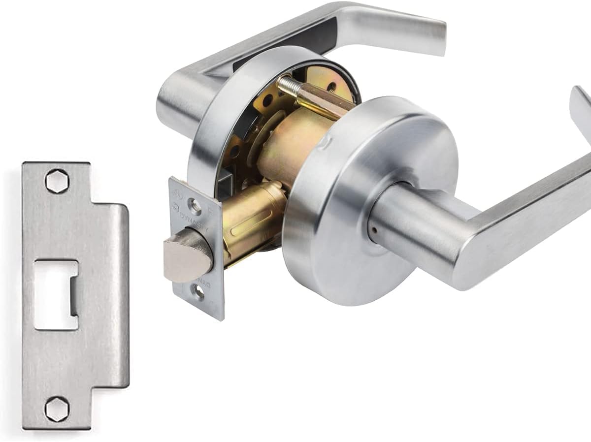 Commercial Grade 2 Passage Lever Door Handle with ADA Compliance in Satin Chrome Finish by Dynasty Hardware - WildKart