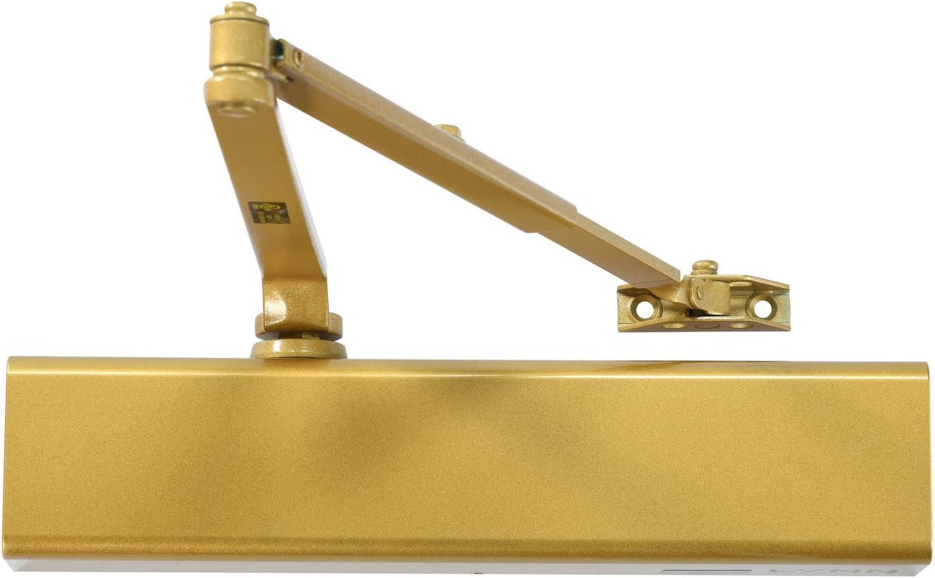 Commercial Grade Heavy Duty Surface-Mounted Automatic Door Closer - Size 1-6, Brass/Gold Finish
