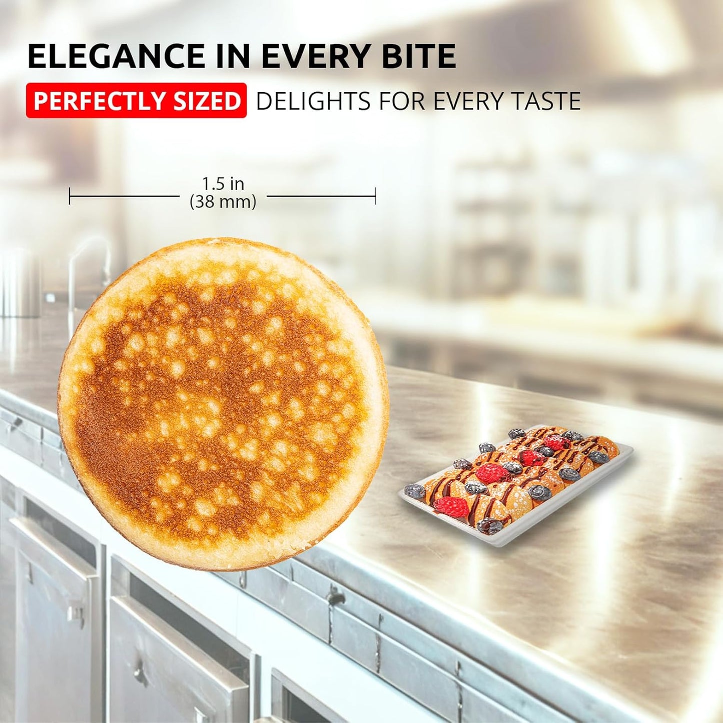Compact Electric Poffertjes Iron | Mini Dutch Pancake Maker | Nonstick 110V | 50 Round Pancakes