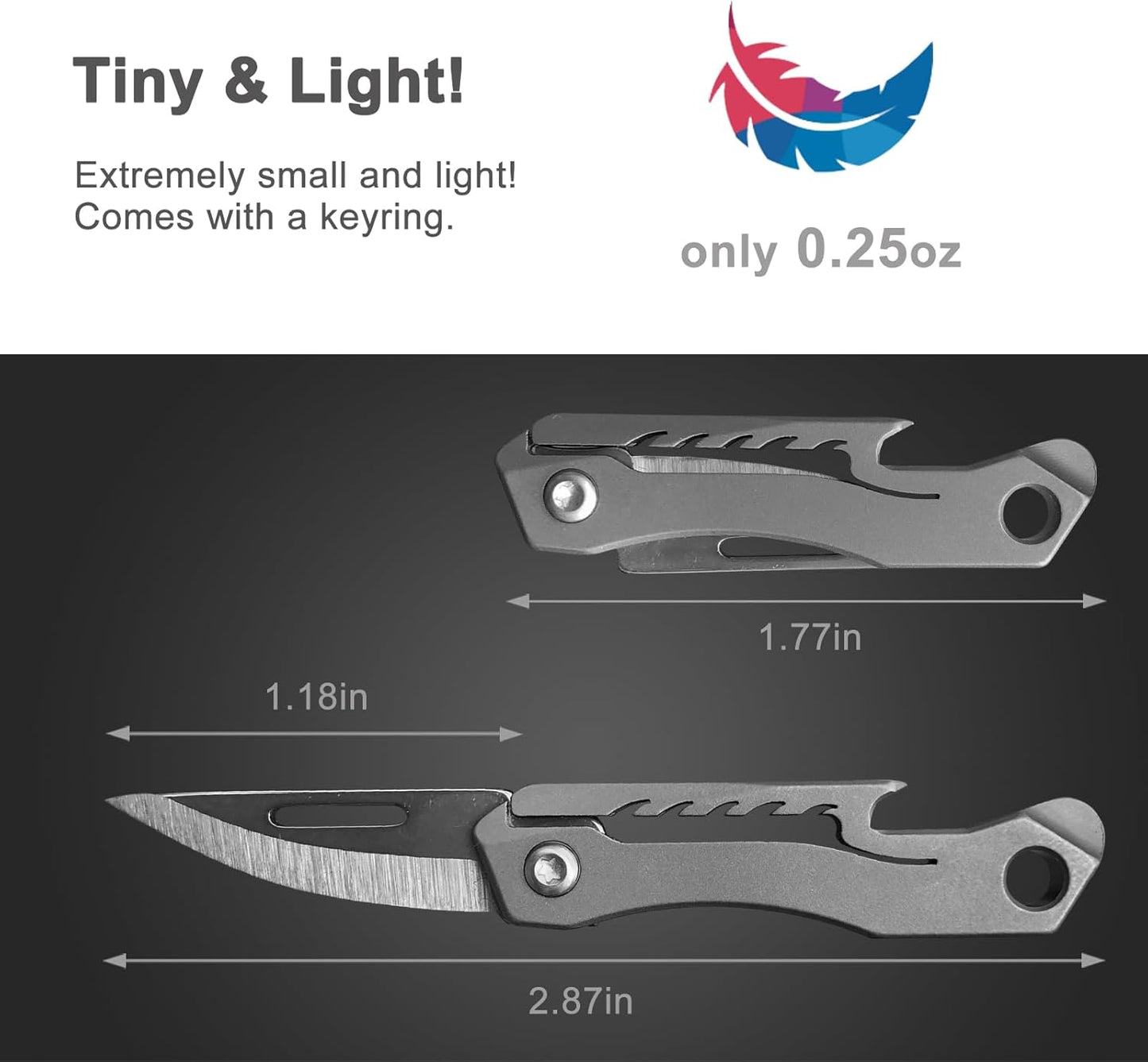 Compact Titanium Alloy Keychain Knife - Mini Pocket Folding EDC Cutter for Women and Men, Ideal Gifts