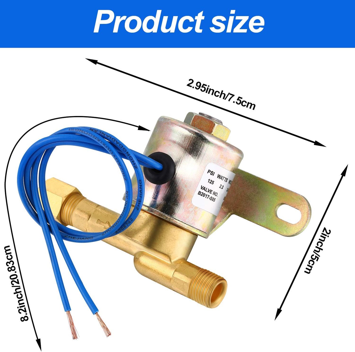 Compatible Solenoid Valve for Aprilaire Humidifiers 220, 224, 400, 440, 500, 550, 558, 560, 600, 700 - 24V, 2.3W, 60Hz - Mudder B2015-S85, B2017-S85, 4040
