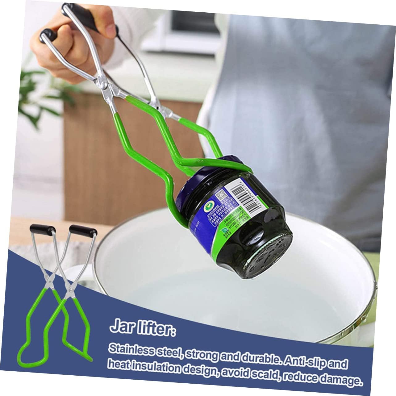 Complete Canning Supplies Set with Safe Lifter, Non-Slip Funnel, and Brush for Home Canning
