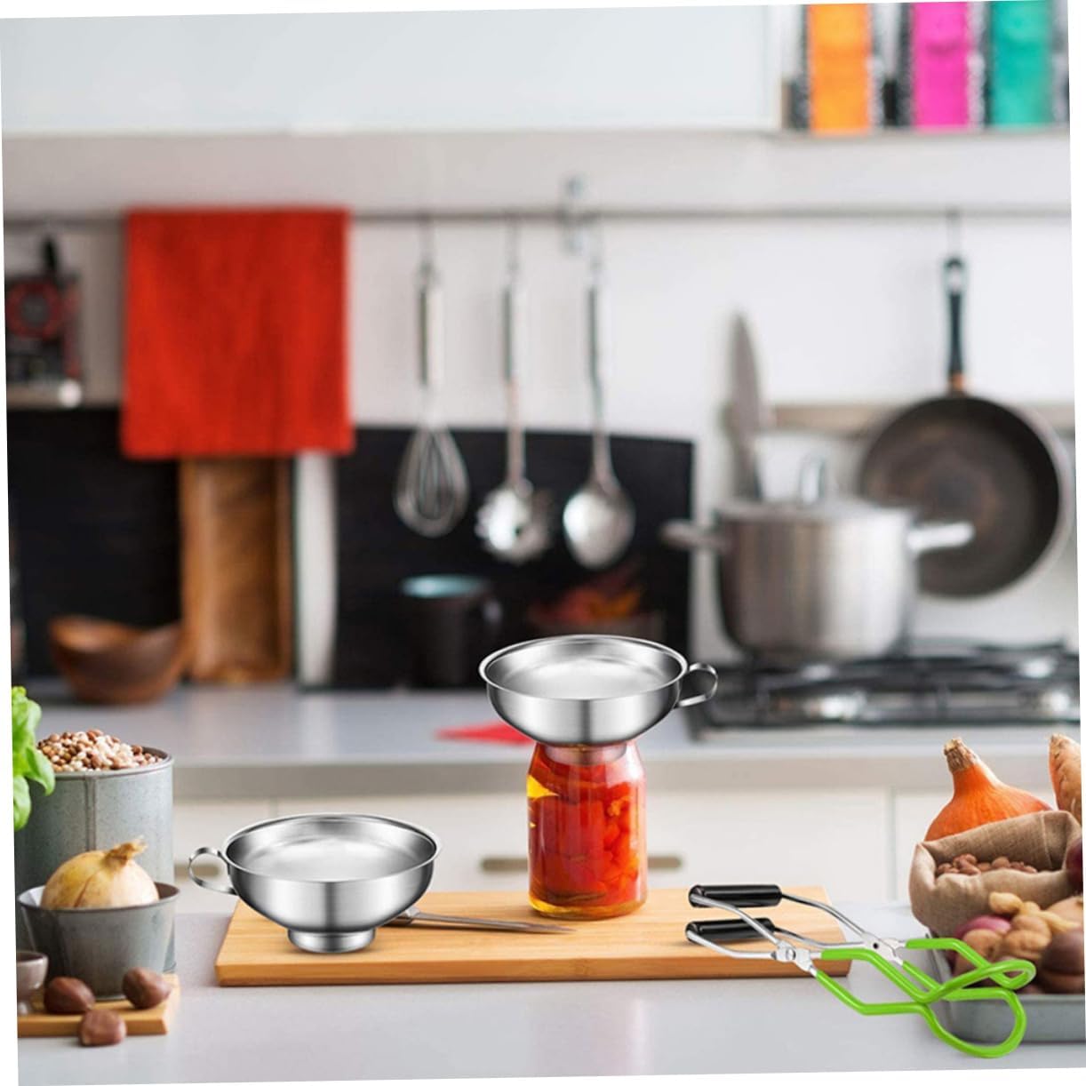 Complete Canning Supplies Set with Safe Lifter, Non-Slip Funnel, and Brush for Home Canning