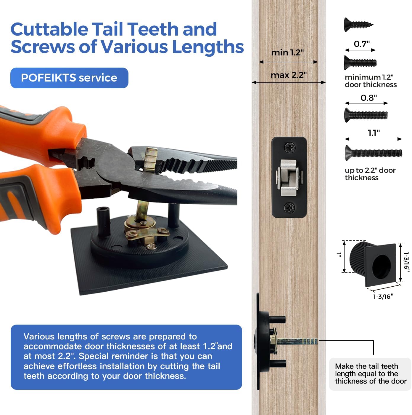 Contemporary Matte Black Pocket Door Hardware with Privacy Lock & Latch for Square Doors - 1 Pack - WildKart