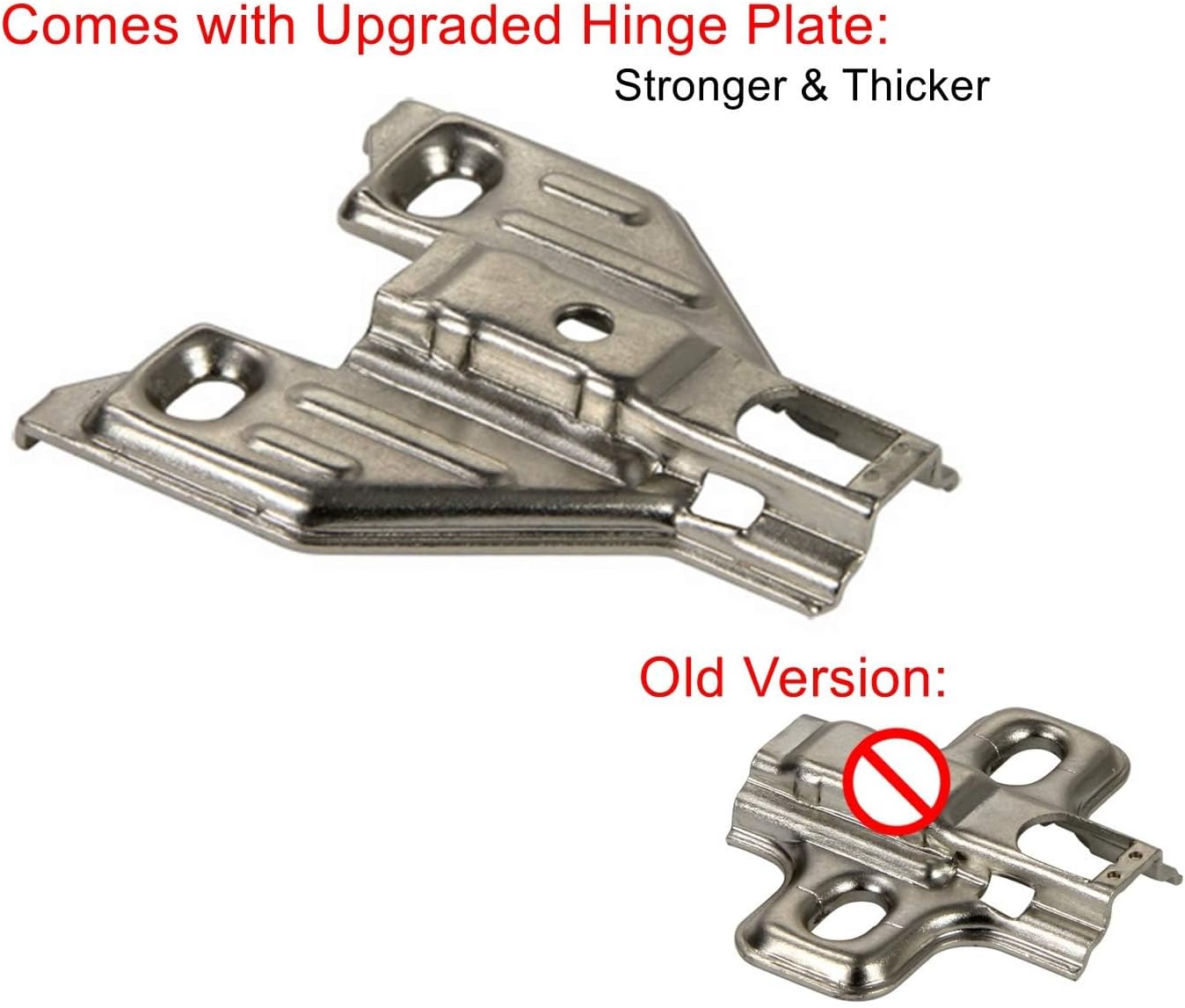 Corner Lazy Susan Hinge Clip On 165° Angle Cabinet Hardware for Face Frame Base Plate - Silverline, 1 Pair