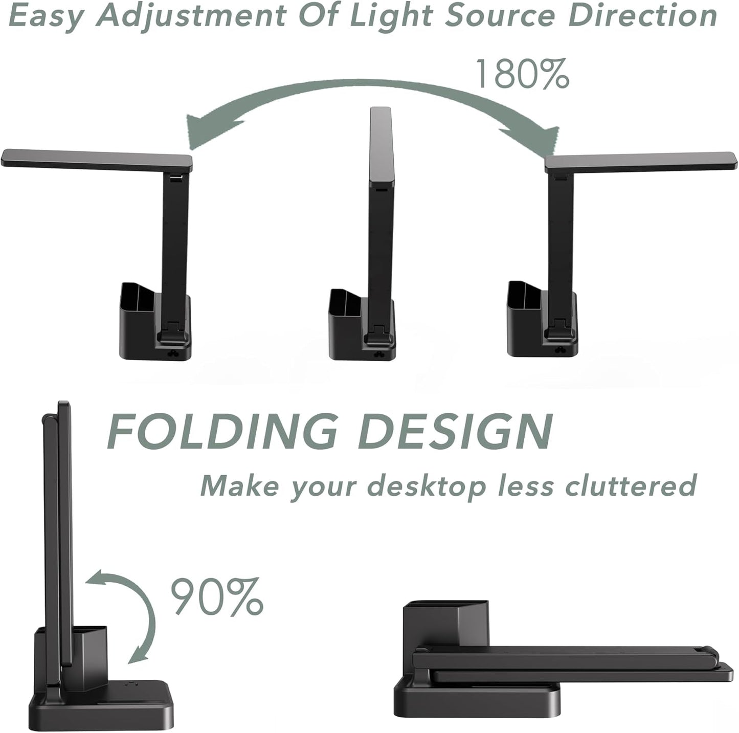 Cozoo Dimmable LED Desk Lamp with 3 USB Charging Ports, 2 Outlets, Pen Holders, 3 Color 3 Brightness Levels, Touch/Memory Function