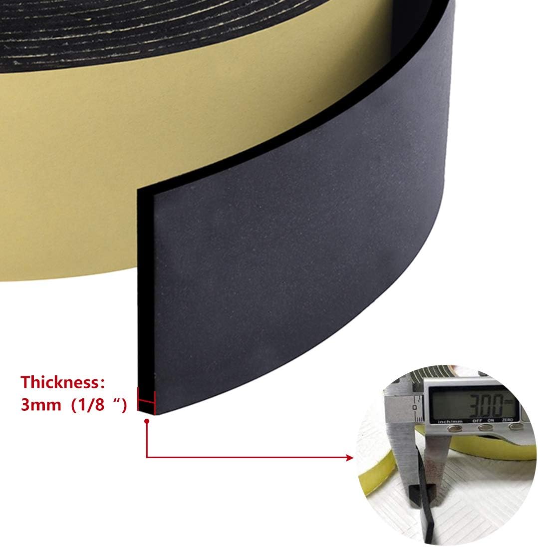 Craft Foam Insulation Tape for Doors, Windows, Plumbing, HVAC, Pipes, AC - 66 Ft x 1/8" x 2.8" - Adhesive Seal Foam Tape