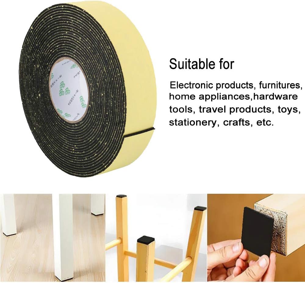 Craft Foam Insulation Tape for Doors, Windows, Plumbing, HVAC, Pipes, AC - 66 Ft x 1/8" x 2.8" - Adhesive Seal Foam Tape