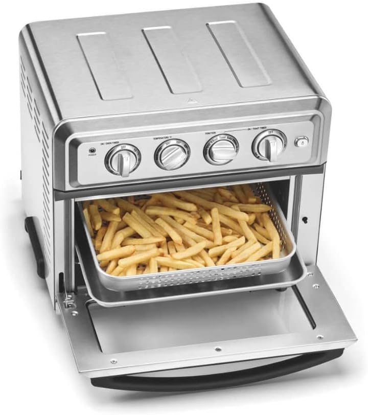 Cuisinart Silver Non-Stick Airfryer Basket compatible with TOA-60, TOA-65, and ANS-TOA2528