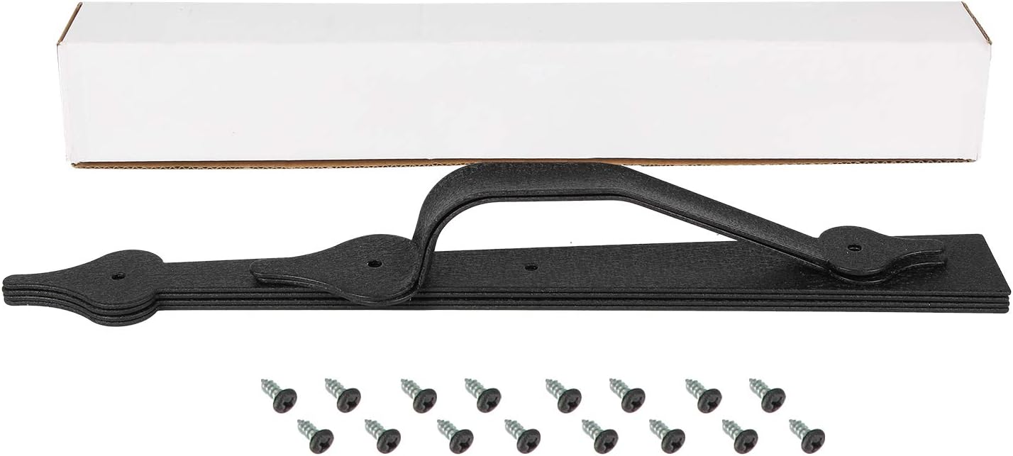 Decorative Spear Style Garage Door Hinges Handles Kit in Black - Set of 4 Hinges and 2 Handles - Faux Accents with Screw Mount Hardware - WildKart