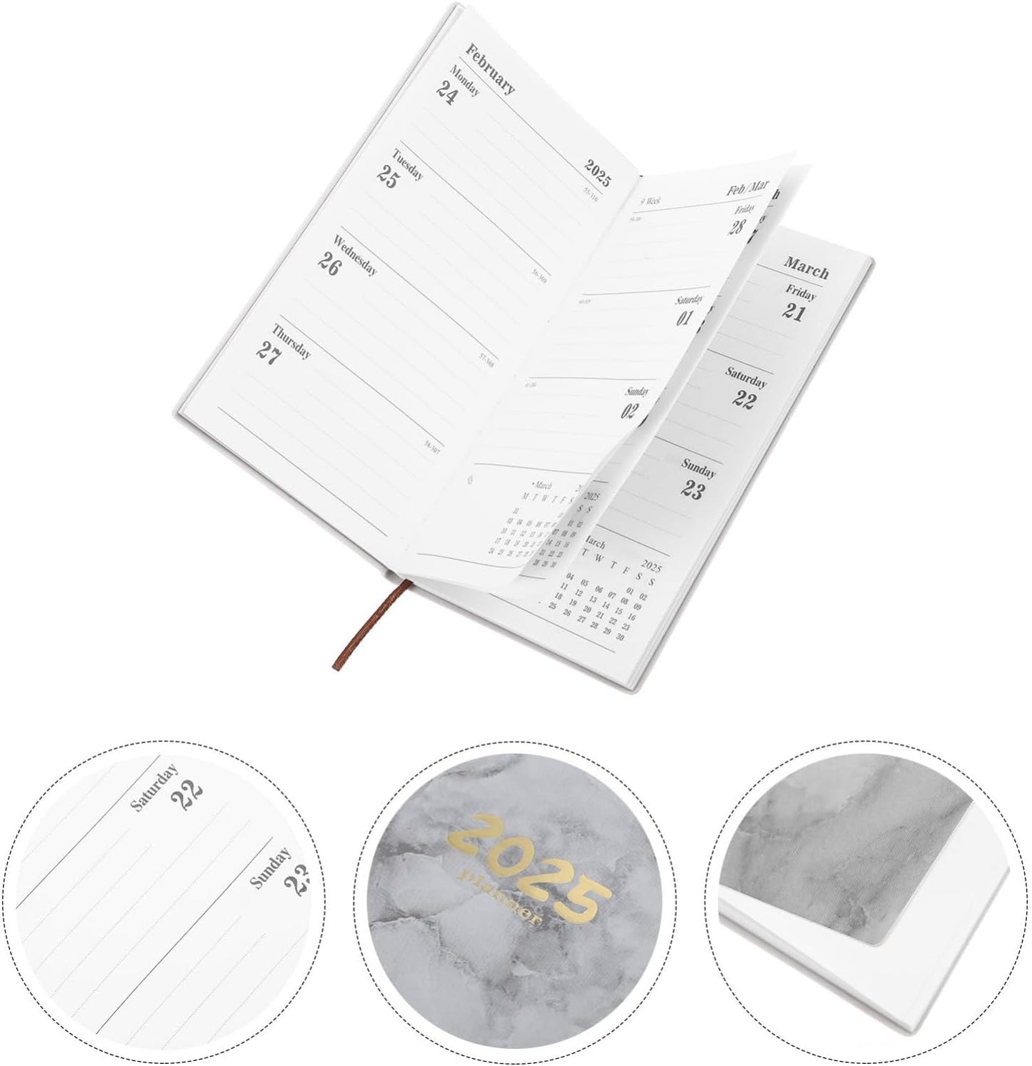 Delicate Tofficu Daily Agenda Planner & Notebook for Men/Women - Grey, Ideal for School or Office Use