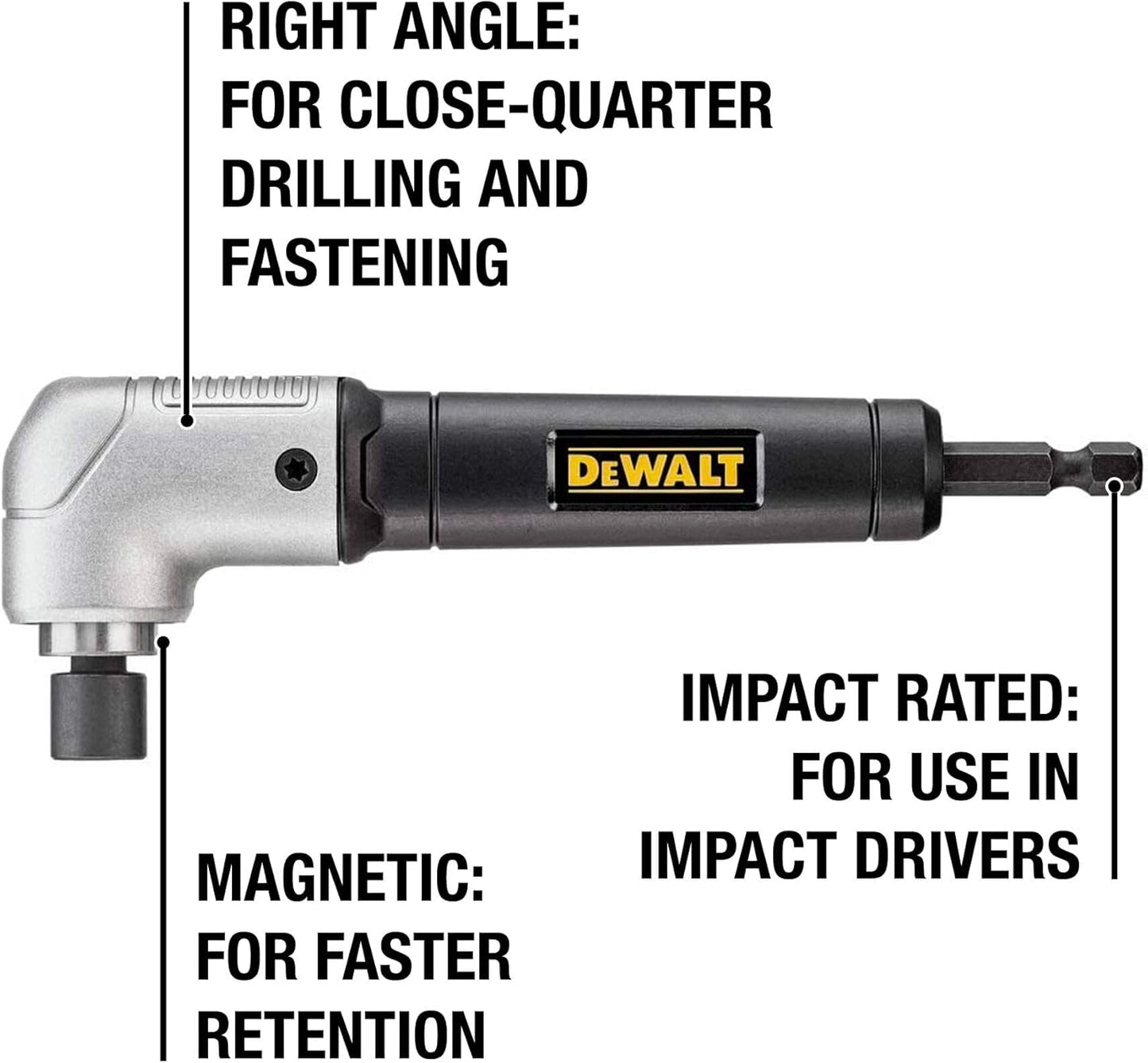 DEWALT DWARA120 Impact Ready Right Angle Attachment for Impact Driver - 1.5
