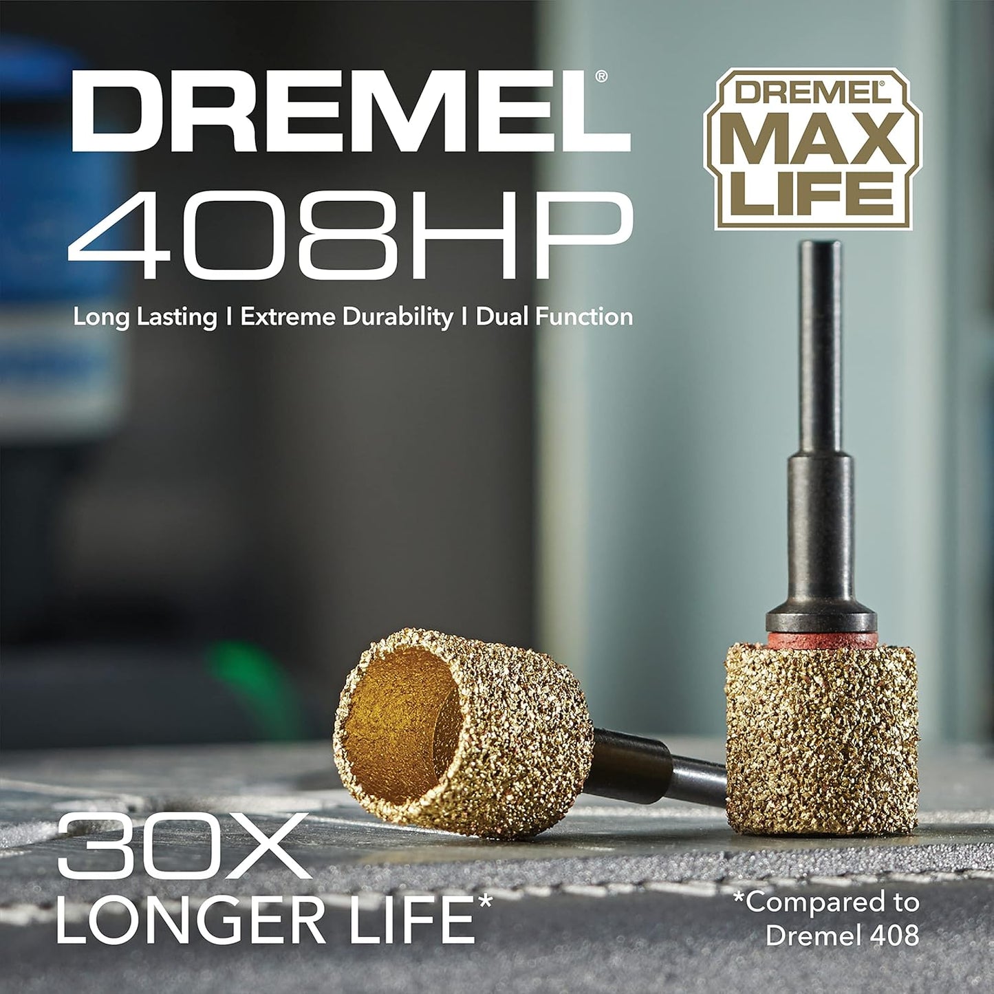Dremel 408HP Carbide Sanding Drum - 60 Grit, Long-Lasting Rotary Tool Accessory
