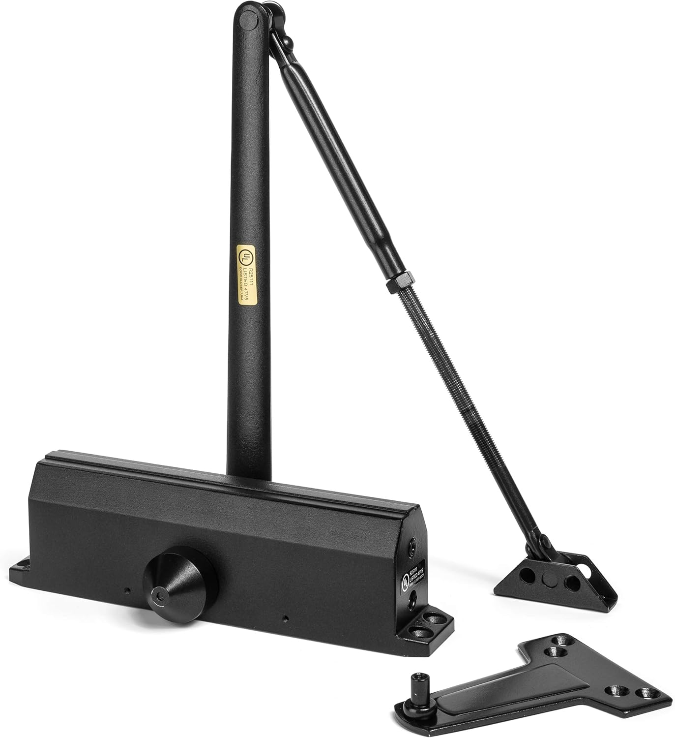 Dynasty Hardware Series 1636 Door Closer - Adjustable Spring Size 3-6, Hydraulic Automatic Closer in Dark Bronze