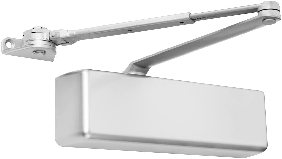 Dynasty Hardware Series 4401 Hold Open Arm Door Closer - Heavy Duty Commercial Grade, ADA Compliant, Adjustable Spring - Sprayed Aluminum Finish
