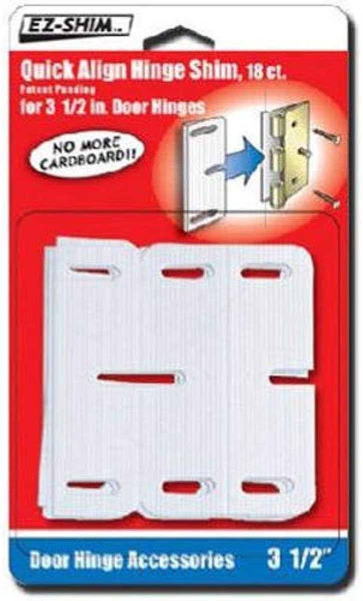 E-Z Shim HS350BP 3.5" Hinge Shim, 18 Count, White - Pack of 1