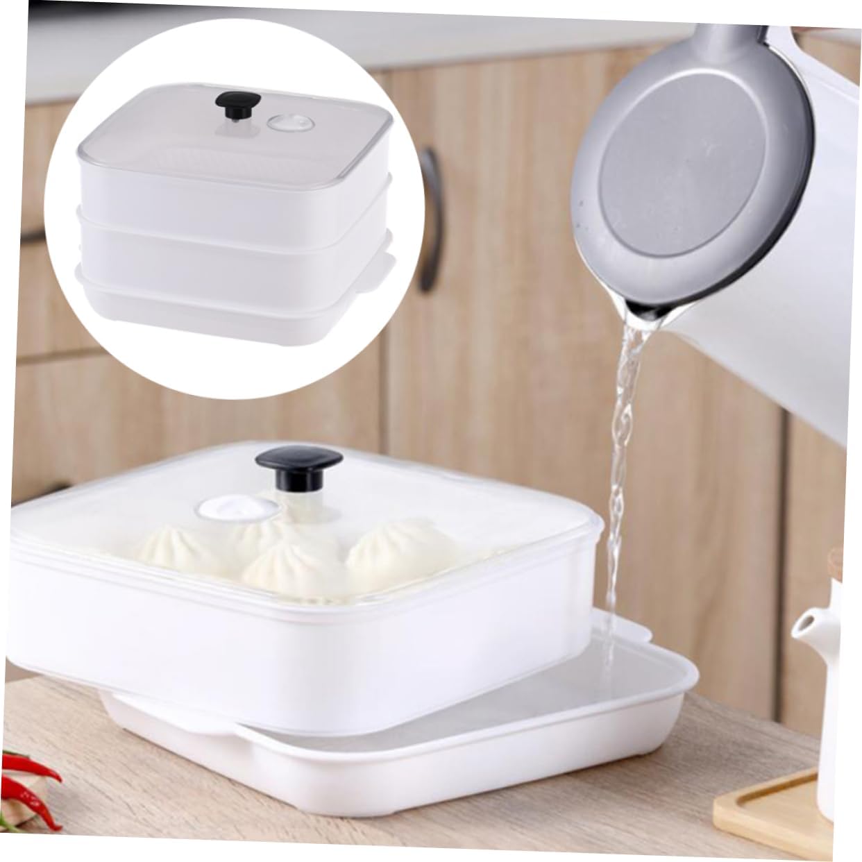 Easy-to-Clean Heating Steamer for Quick & Healthy Cooking with Simple Structure by BRIGHTFUFU