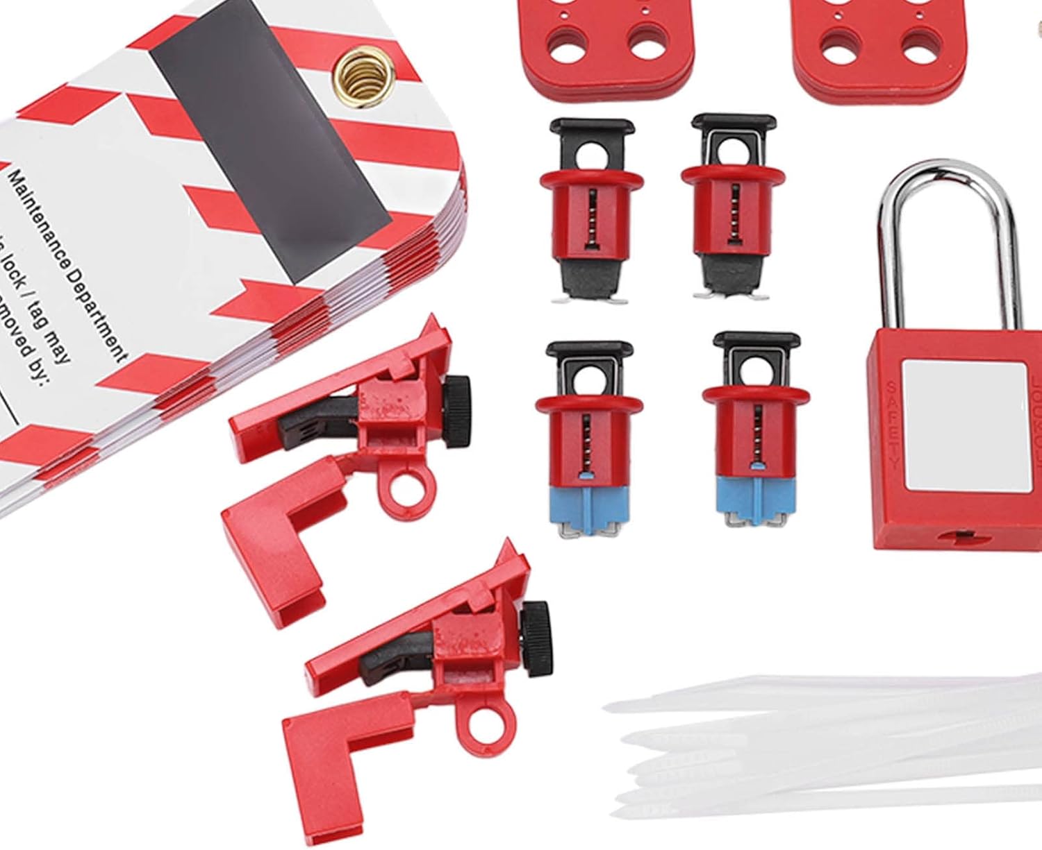 Electrical Circuit Breaker Lockout Tagout Kit with Safety Padlock and Hasps for Industry, Automobile, Chemical, Electric Power