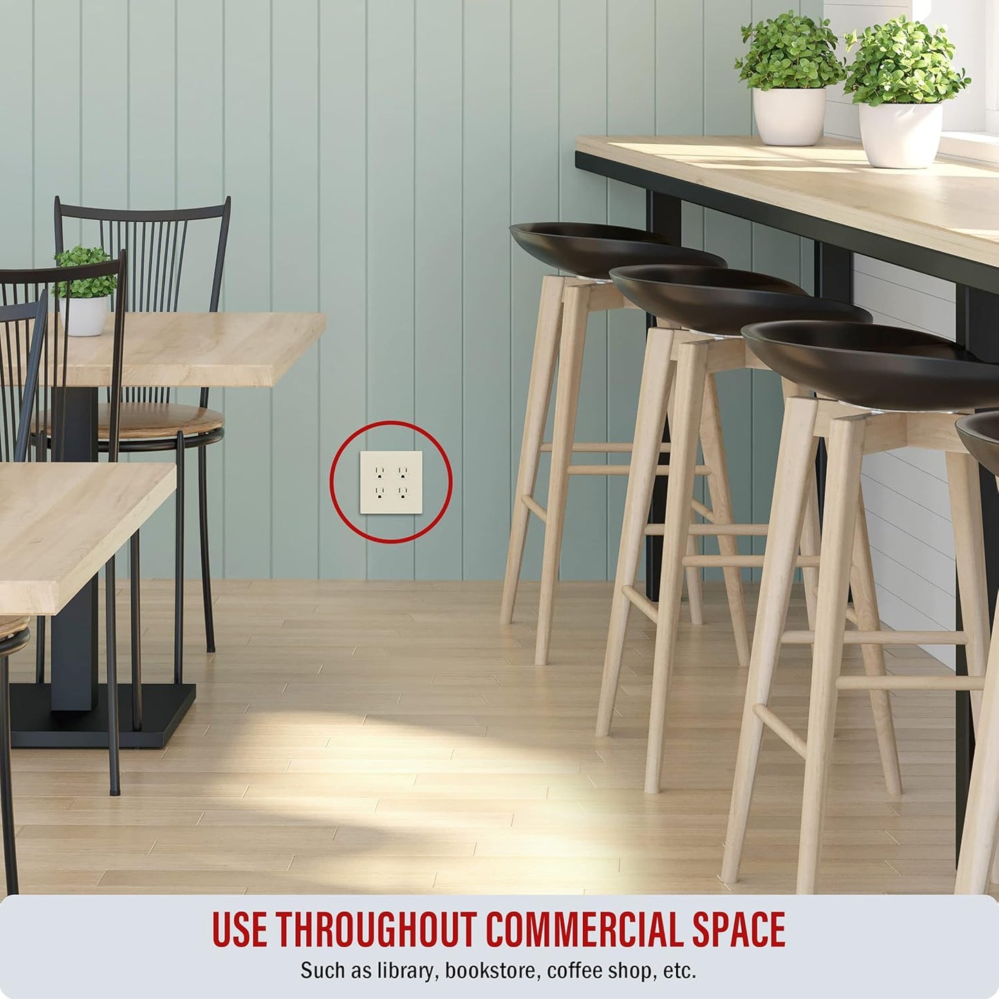 ENERLITES 2-Gang Screwless Duplex Wall Plate Outlet Cover, Child-Safe Polycarbonate, UL Listed, Glossy Light Almond