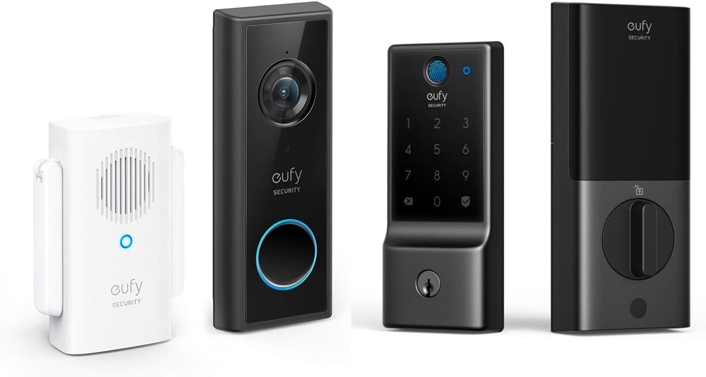 eufy Security Battery Video Doorbell C210 Kit with Smart Lock C220 - Home Security Bundle