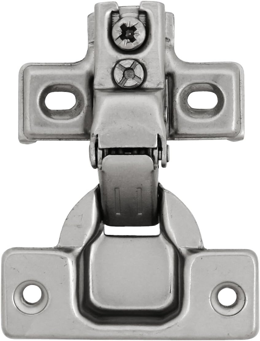 Euro Cabinet Concealed Hinge Self Closing 1/2 Inch Overlay Polished Nickel Finish - Easy Install Face Frame Design - WildKart