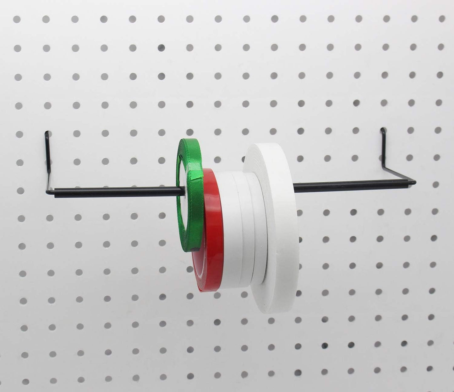 Extendable Paper Towel Holder for Pegboard - Set of 2 Black Hooks for Workshop, Garage, Kitchen, Laundry Room - Fits Standard Pegboards - Organization Accessory