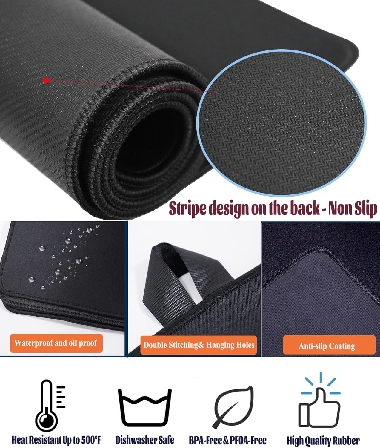 Extra Large Anti-Slip Waterproof Stove Top Cover for Electric Stoves - Glass Top Protector Mat to Expand Stove Space
