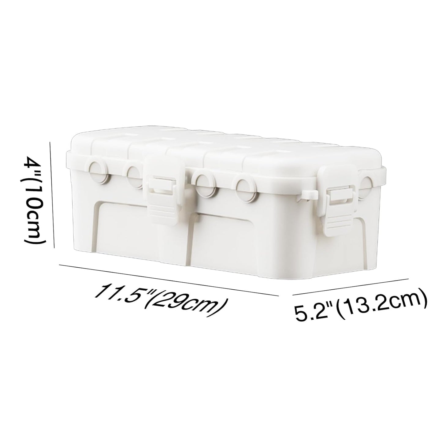 Flemoon Medium Outdoor Electrical Box (11.5x5.2x4 inch) - Weatherproof Extension Cord Cover with 6 Cable Entry Ports for Power Strip, Timer, Plug, Holiday Lights - IP54 Waterproof - White