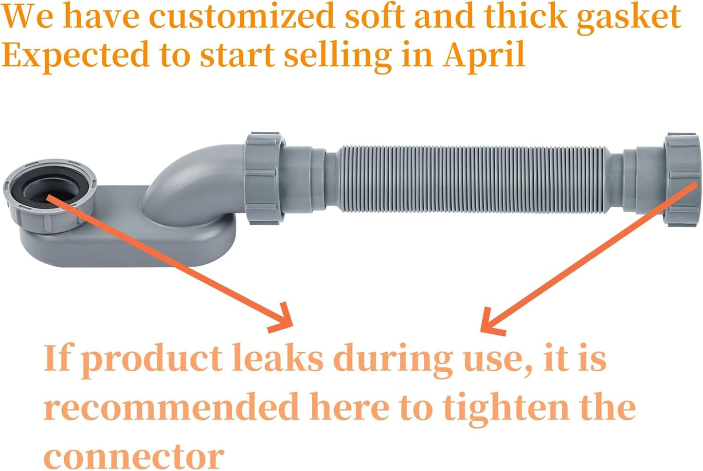 Flexible P Trap Freestanding Tub Drain Kit for RV Shower Sink - Cunsen Low Profile Shower Drain 1 1/2 Inch, Ideal for Bath Bathtub