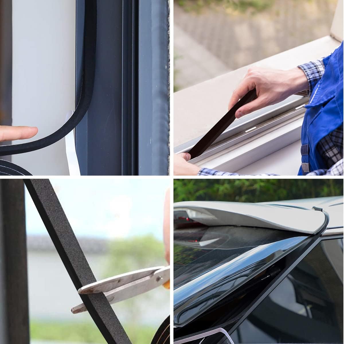 Foam Tape Weather Stripping Door Seal - 2 Rolls, 1'' W x 3/4'' T High Density Adhesive Strip, Total 16.5 Feet Long