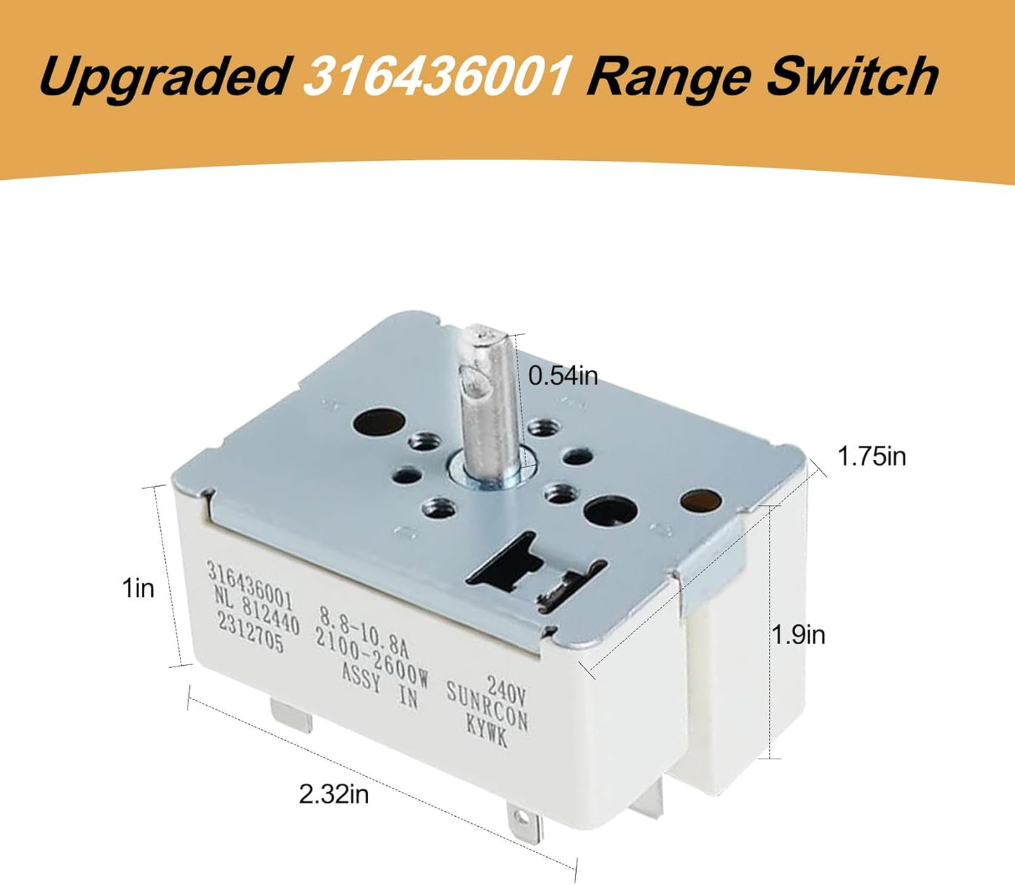 Frigidaire Kenmore Stove Electric Range Switch Replacement 316436001 - Compatible with 316021501, 5304506425