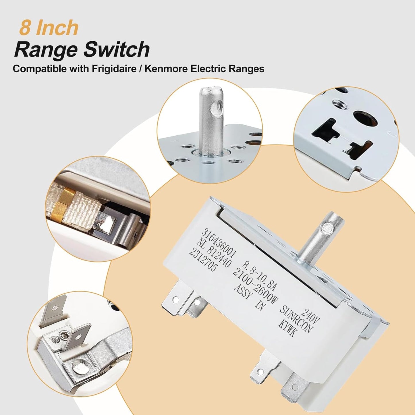 Frigidaire Kenmore Stove Electric Range Switch Replacement 316436001 - Compatible with 316021501, 5304506425