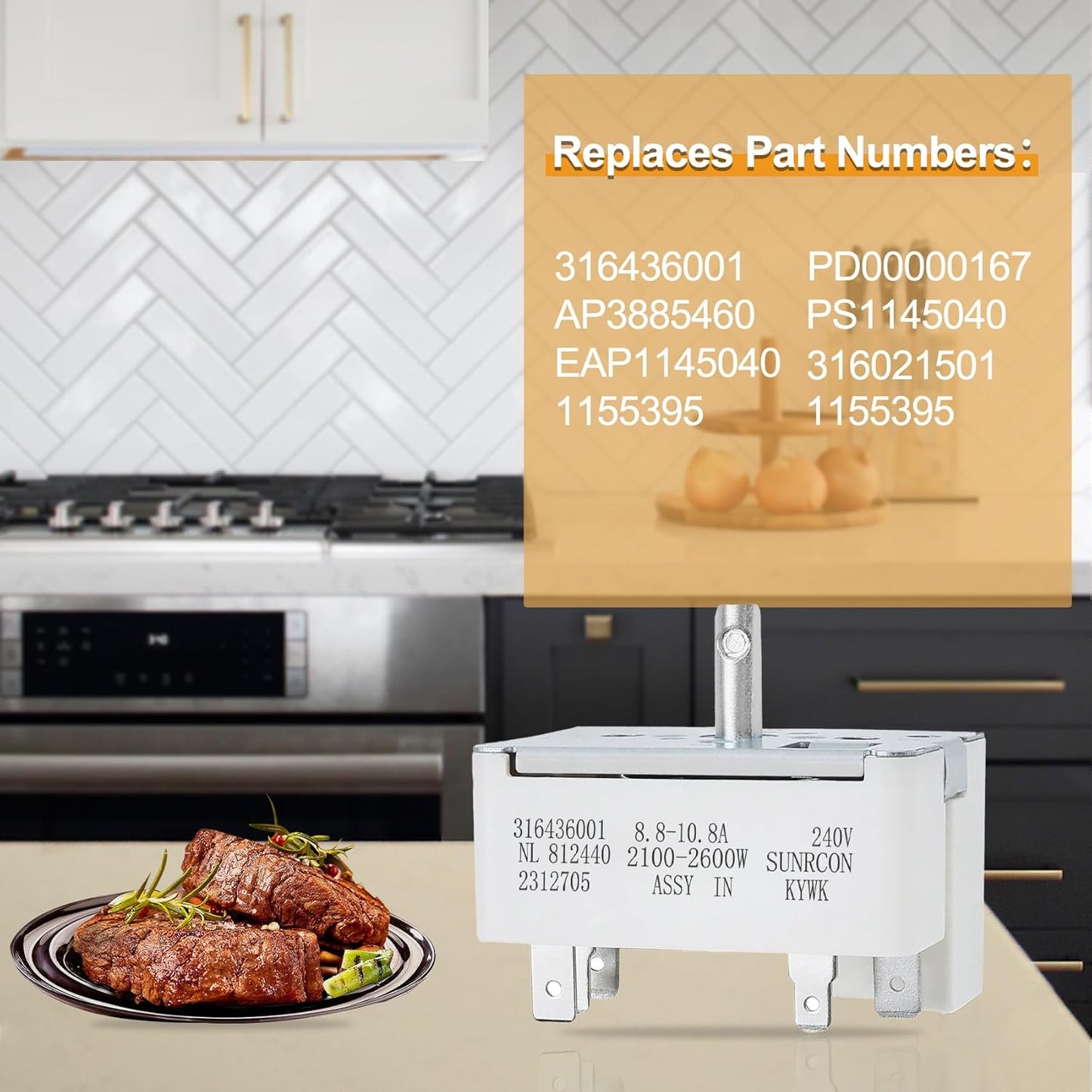 Frigidaire Kenmore Stove Electric Range Switch Replacement 316436001 - Compatible with 316021501, 5304506425